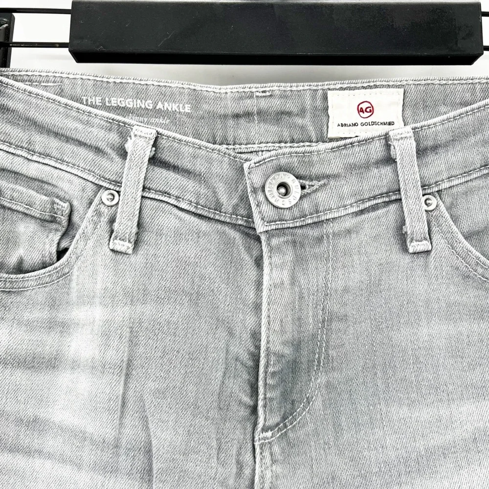 AG Adriano Goldschmied The Legging Ankle Grey Wash Super Skinny Jeans Women's 25